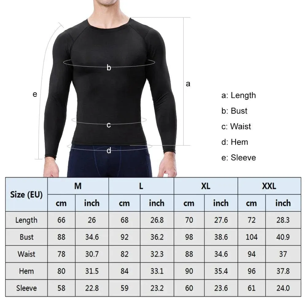 3pcs Men's Athletic Long Sleeve Compre ssion Shirts Quick Dry Workout T-Shirt Running Tops