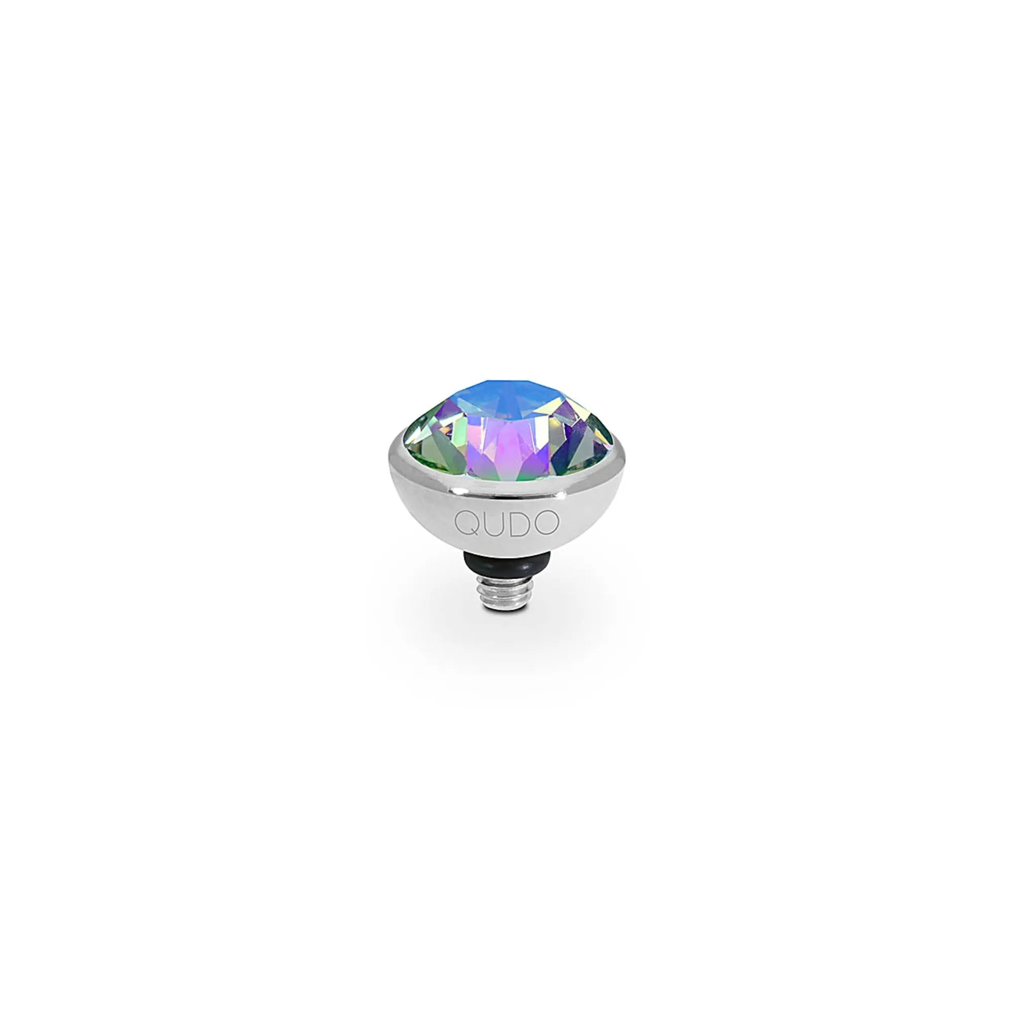 Bottone Silver and Paradise Shine Crystal Ring Gem Top, 10mm