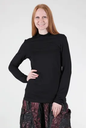 Essential Jersey Mock Neck, Black