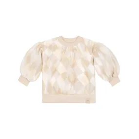 Girls Organza & Terry Sweatshirt l Beige