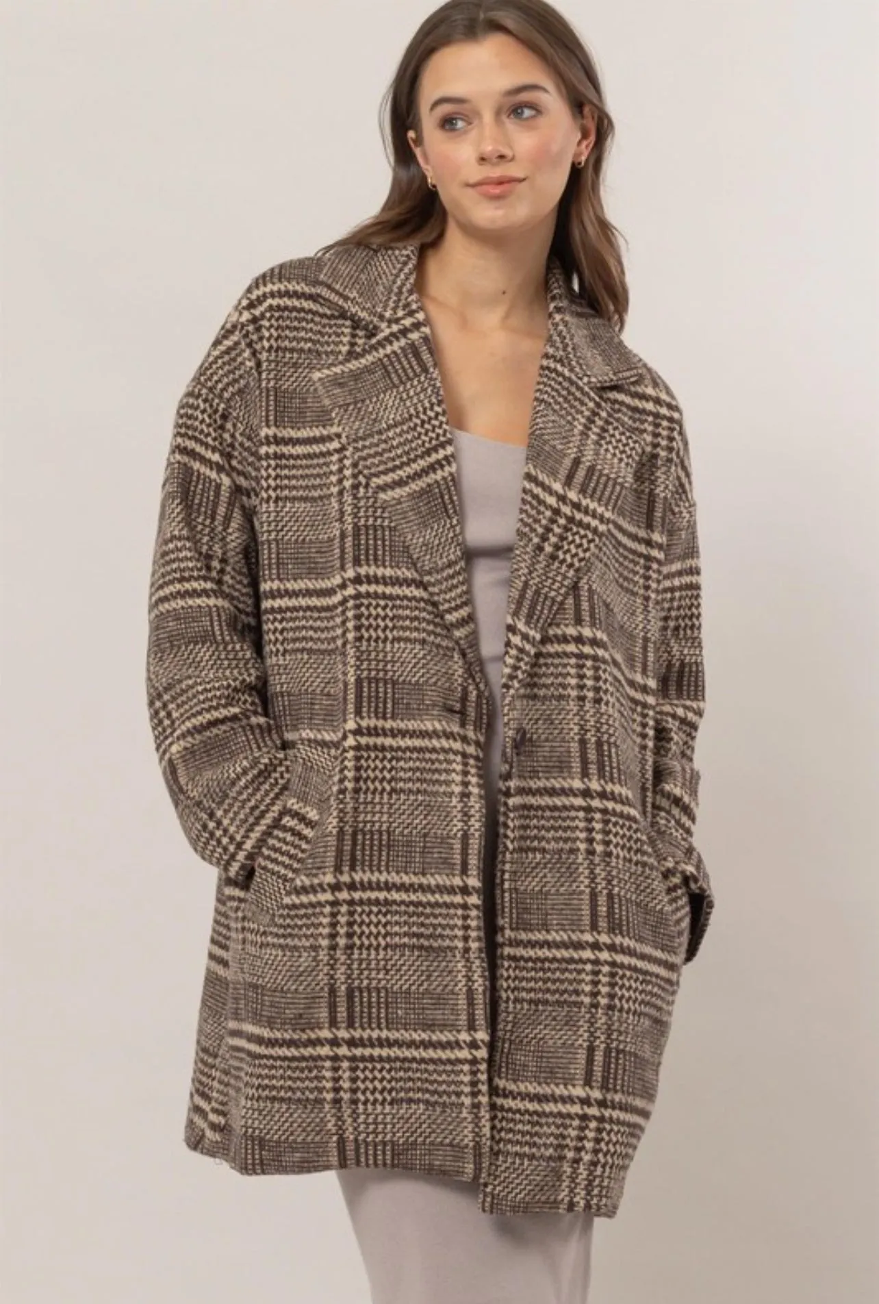 “Glen” Plaid Oversized Coat