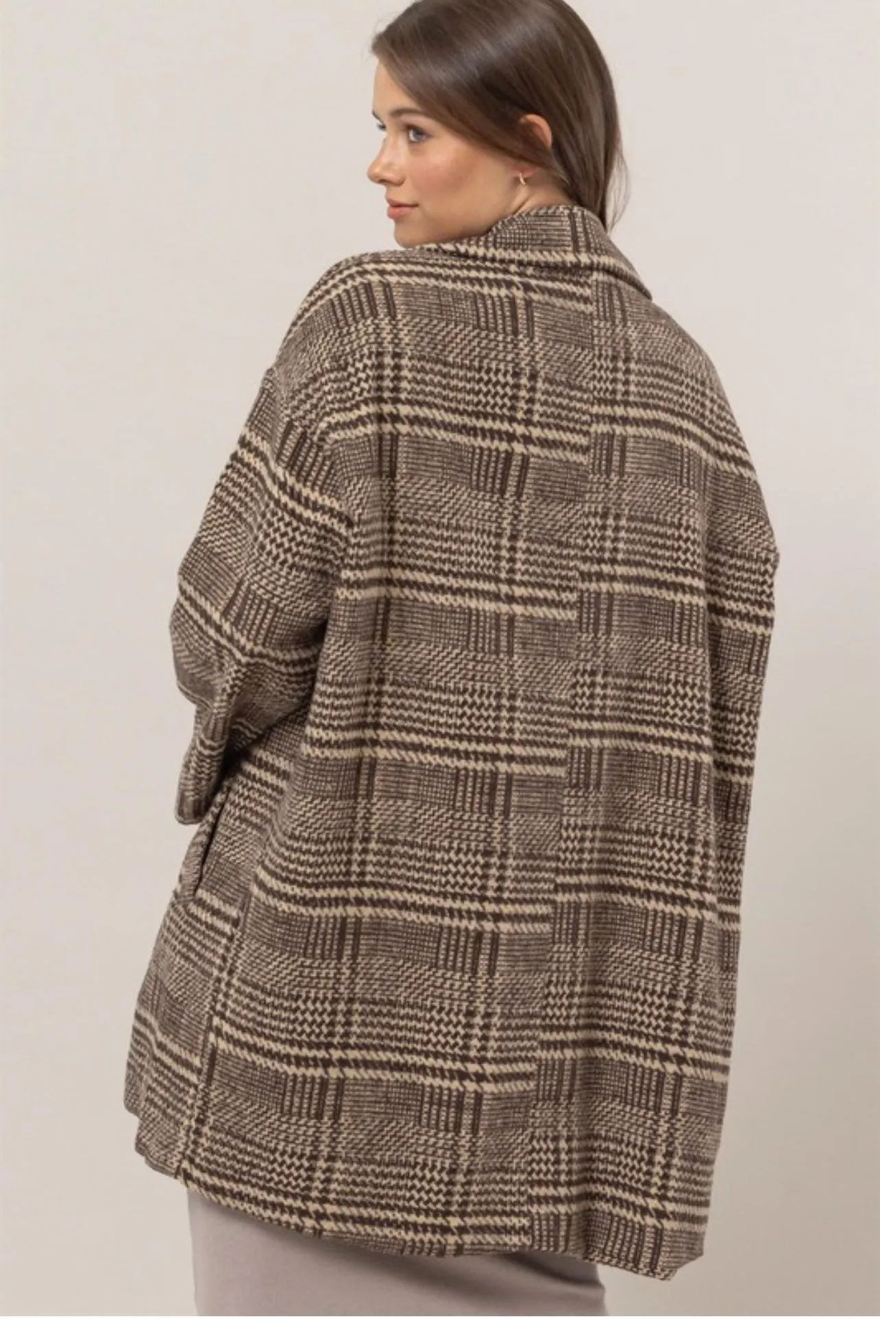 “Glen” Plaid Oversized Coat