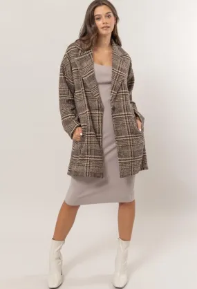 “Glen” Plaid Oversized Coat