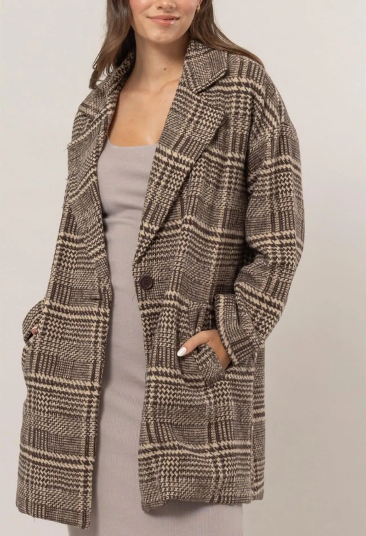 “Glen” Plaid Oversized Coat