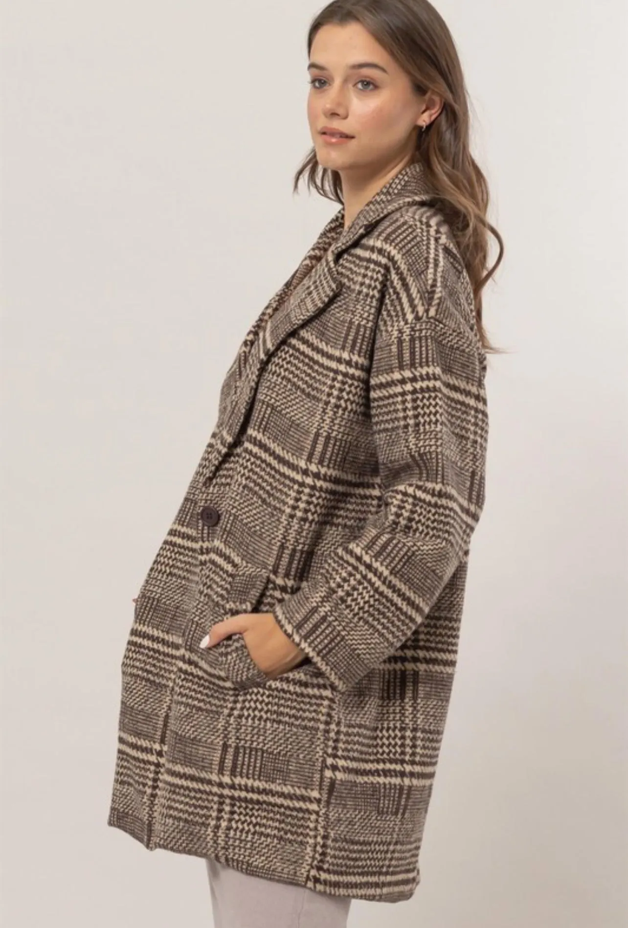 “Glen” Plaid Oversized Coat