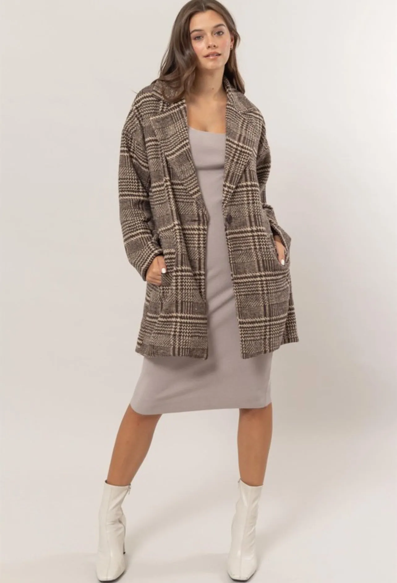 “Glen” Plaid Oversized Coat