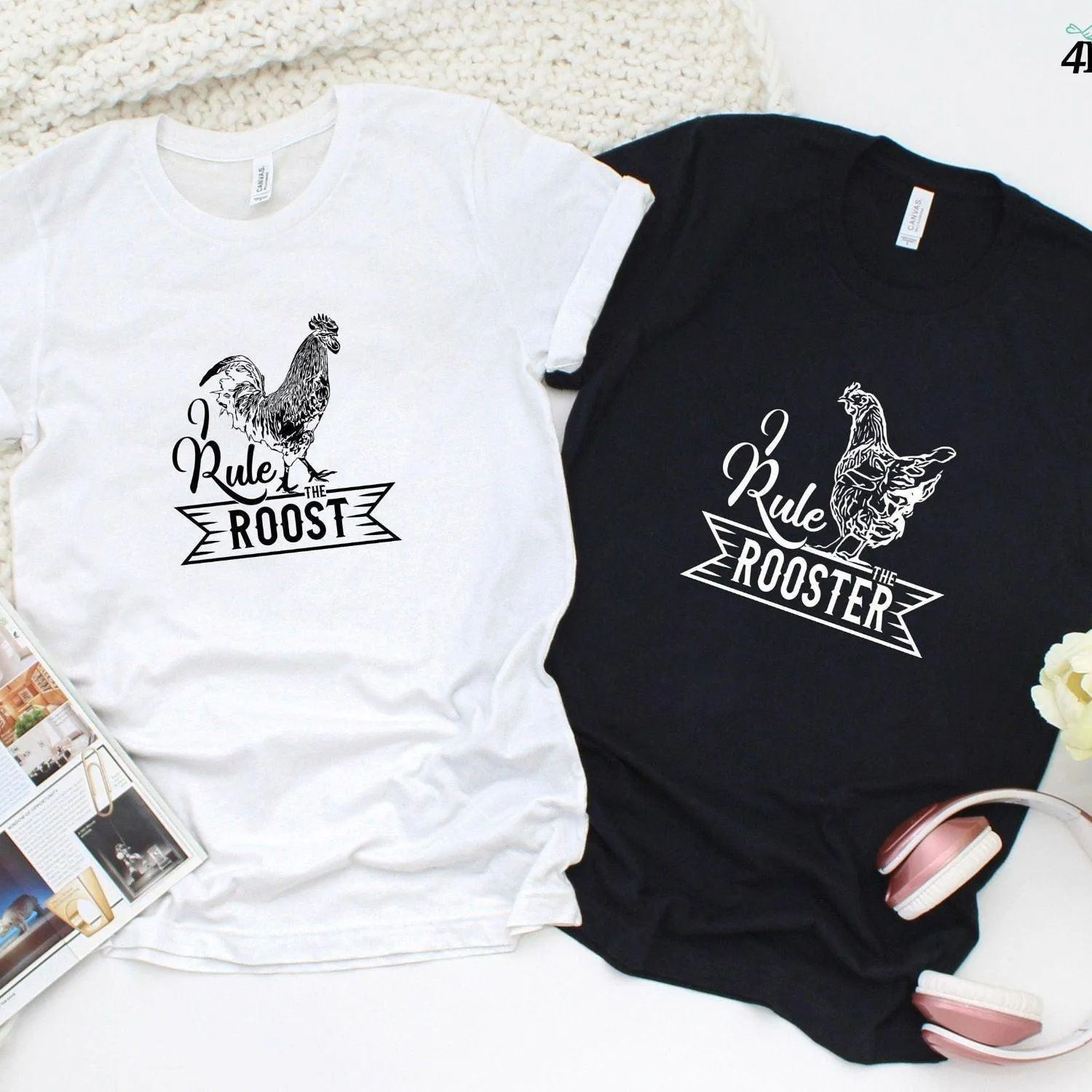 Humorous Matching Outfits - Rooster Duo - Perfect Couple's Gift - Adorable Valentine Set