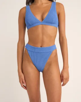 Isla Rib Hi Banded Bikini Bottoms in Cornflower