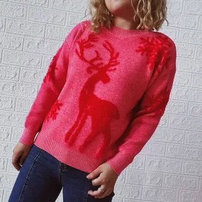 Melanie Christmas O-neck Knitted Women Sweater