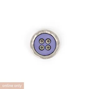 Metal / Poly Pie Button 24mm - Lavender / Silver