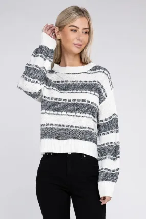 NUVI APPAREL Two Tone Drop Shoulder Sweater