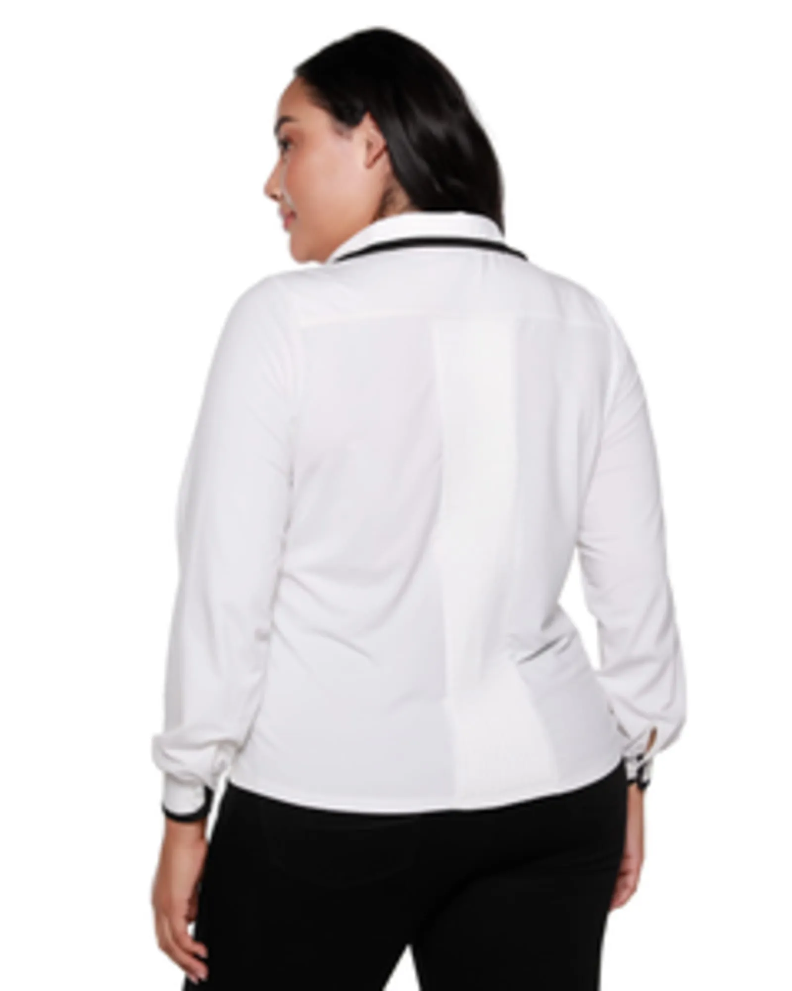 Quinn Button Front Top | Winter White/Black