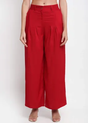 Red  Palazzo Pants