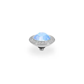 Tondo Deluxe Silver and Light Sapphire Opal Crystal Ring Gem Top, 13mm