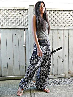 Traditional Waves (BLACK) Comfy Pants