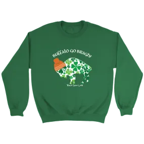 White Lettered Buffalo Go Bragh! Rock Salt Life© Crewneck Sweatshirt